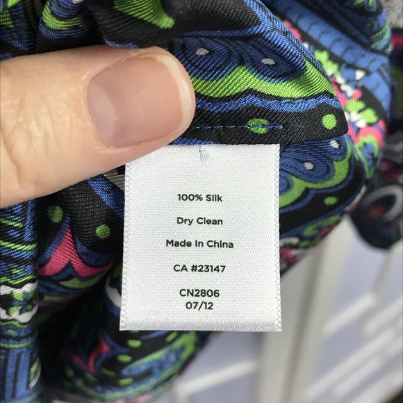 Talbots 4 silk tie-front blouse - Picture 6 of 6